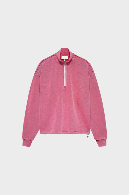 Світшот PLATE HALF-ZIP рожевий