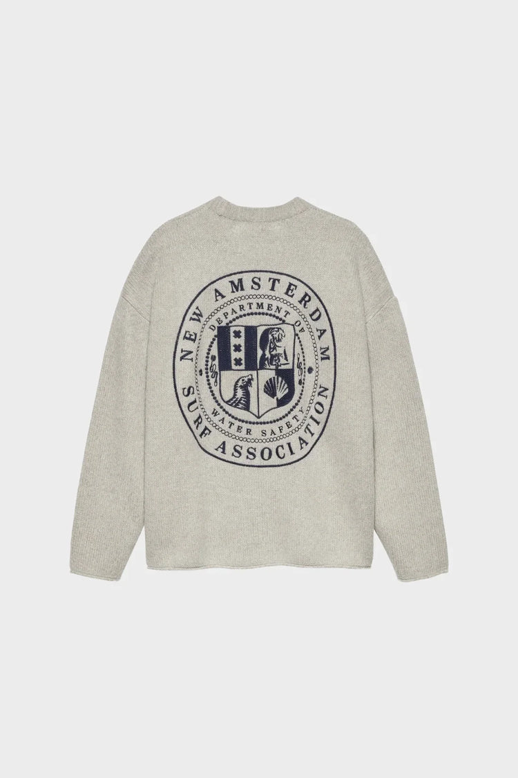 Светр KNITTED STAMP CREWNECK сірий