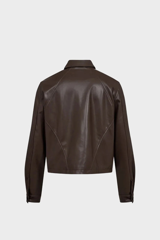 Куртка FAUX LEATHER OVERSHIRT коричнева