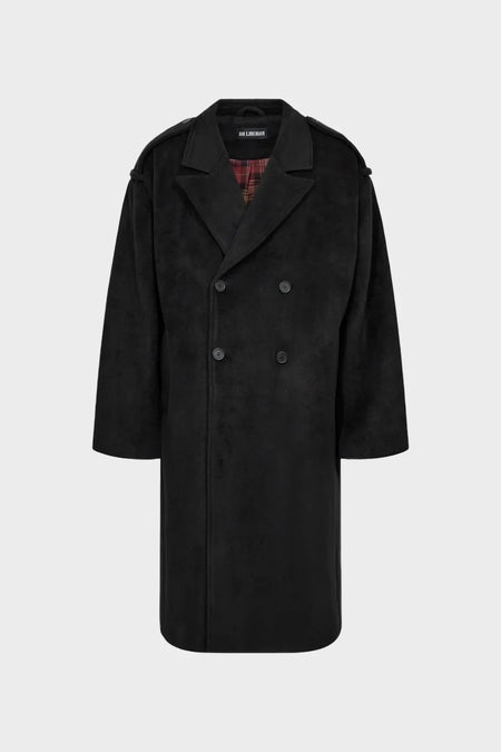Пальто DOUBLE-BREASTED WOOL COAT чорне