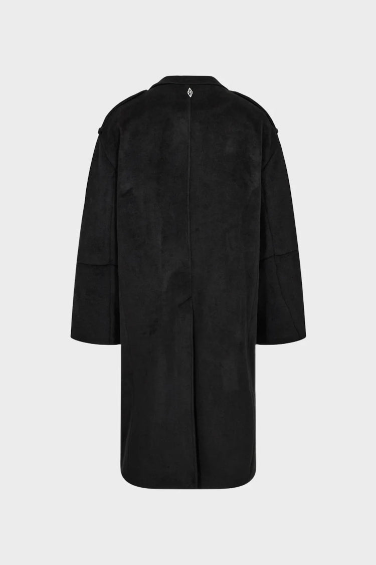 Пальто DOUBLE-BREASTED WOOL COAT чорне