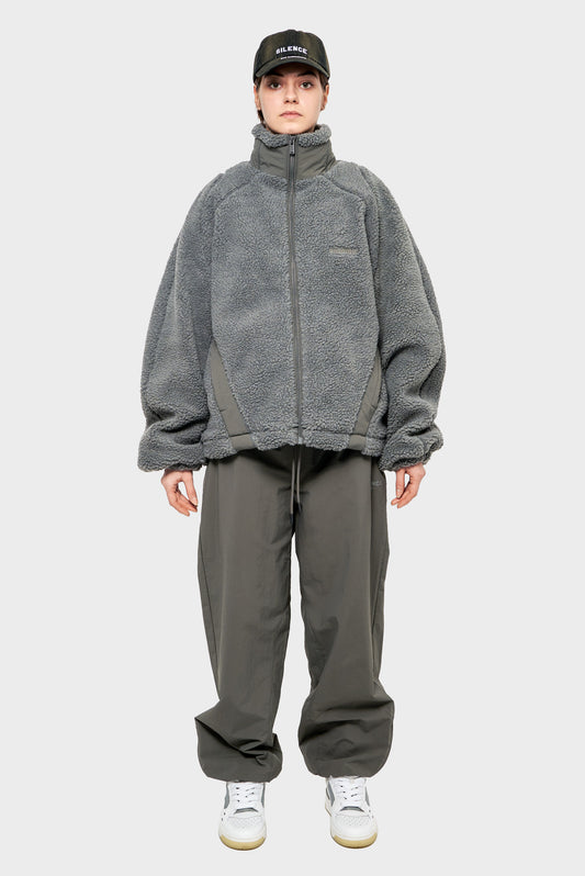 women#@Куртка FLEECE JACKET сіра