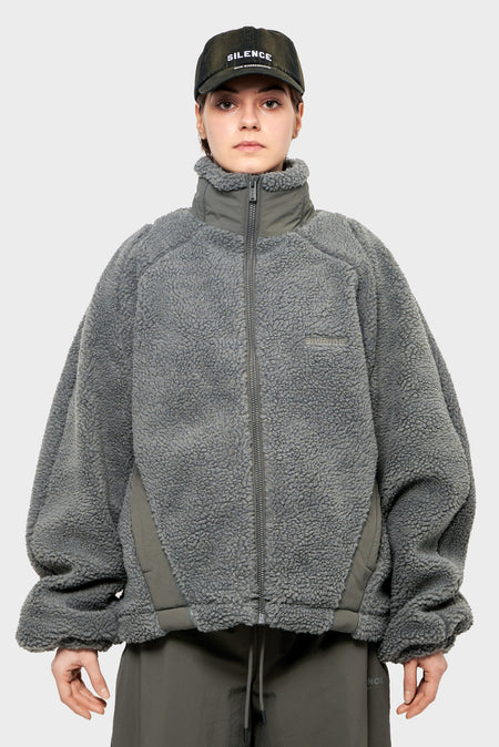 women#@Куртка FLEECE JACKET сіра