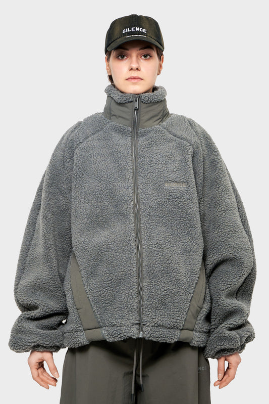 women#@Куртка FLEECE JACKET сіра