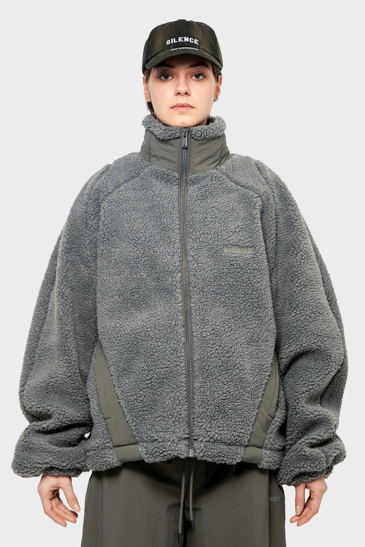 women#@Куртка FLEECE JACKET сіра