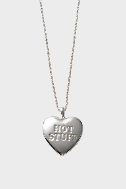 Кулон HELLO, HOT STUFF сріблястий
