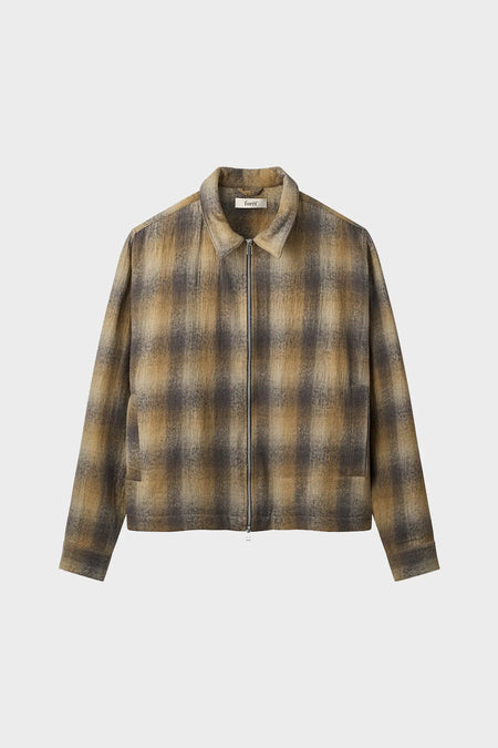 Куртка RAVEN WOOL ZIP OVERSHIRT коричнева