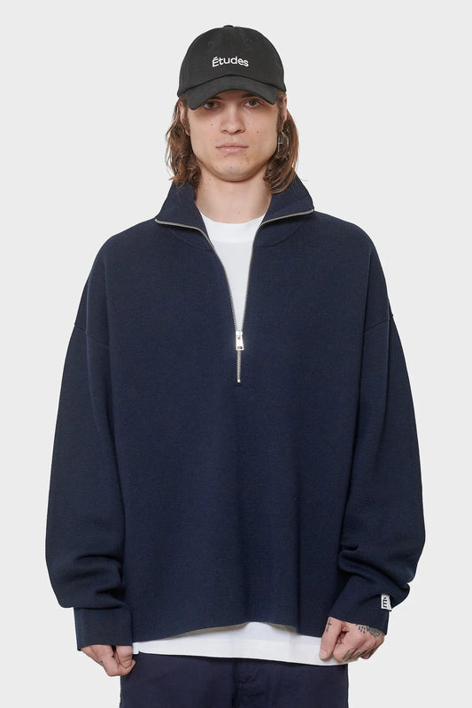 men#@Светр MILANO HALF ZIP темно-синій