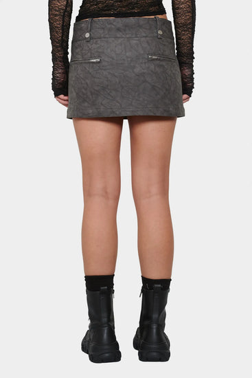 women#@Спідниця FAUX SUEDE MINI  темно-сіра