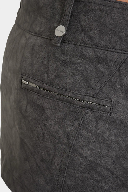 Спідниця FAUX SUEDE MINI  темно-сіра