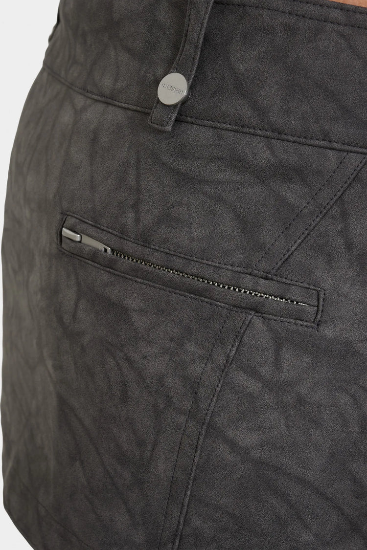 Спідниця FAUX SUEDE MINI  темно-сіра