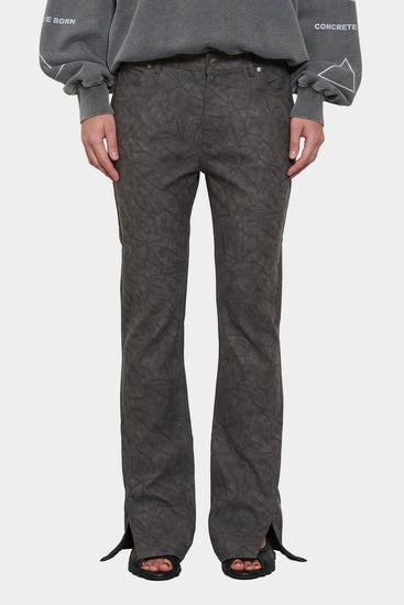 women#@Штани FAUX SUEDE темно-сірі