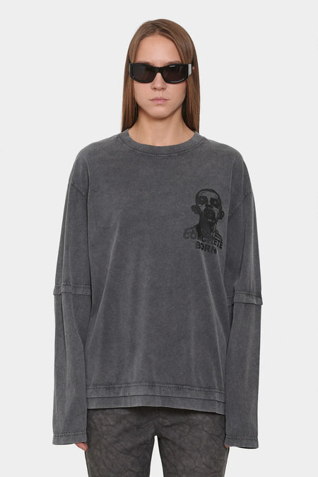 women#@Лонгслів CONCRETE BOY темно-сірий