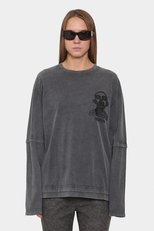women#@Лонгслів CONCRETE BOY темно-сірий