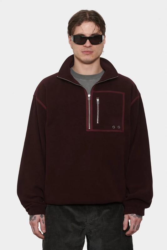 men#@Куртка FLEECE HALF ZIP червона