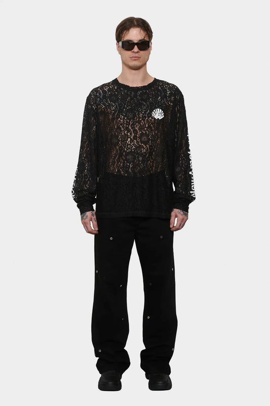 men#@Лонгслів LACE LOGO чорний