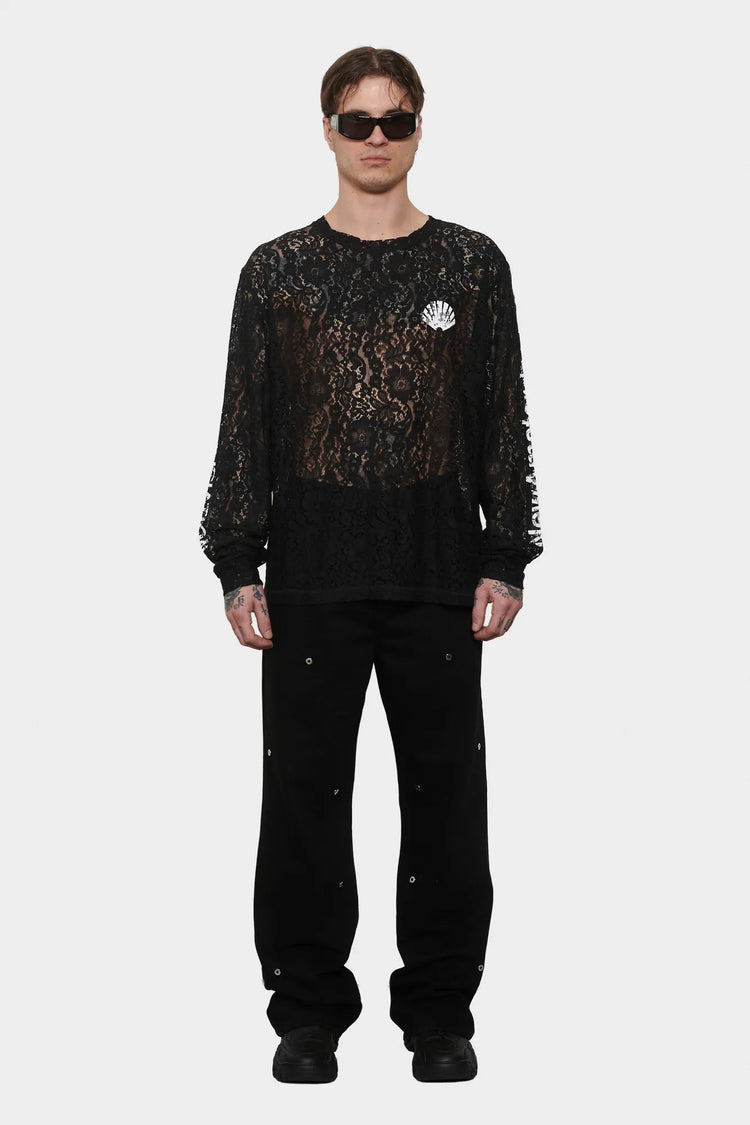 men#@Лонгслів LACE LOGO чорний