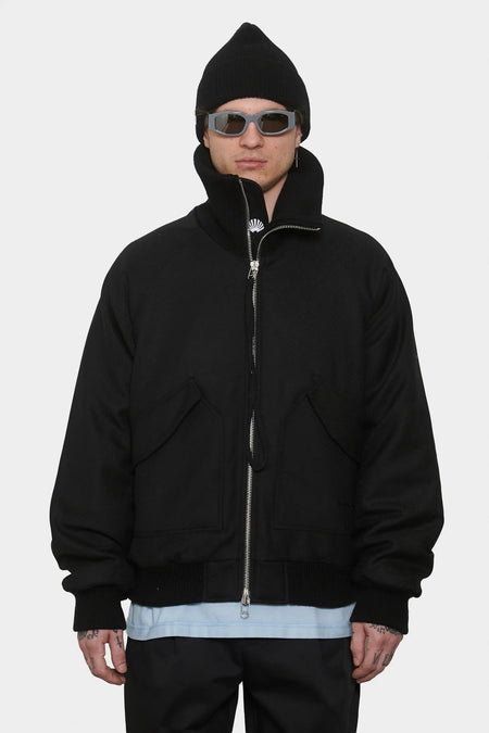 men#@Бомбер WOOL BOMBER чорний