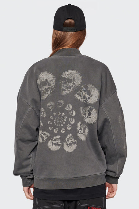 women#@Кофта SKULL SPIRAL QUARTER ZIP чорна
