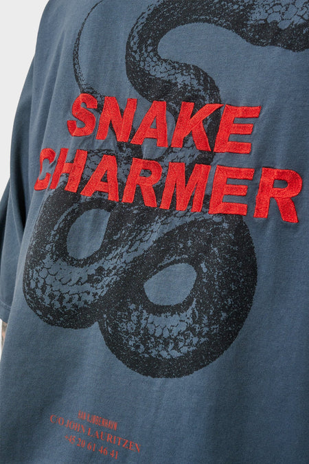 Футболка SNAKE EMBROIDERY темно-сіра