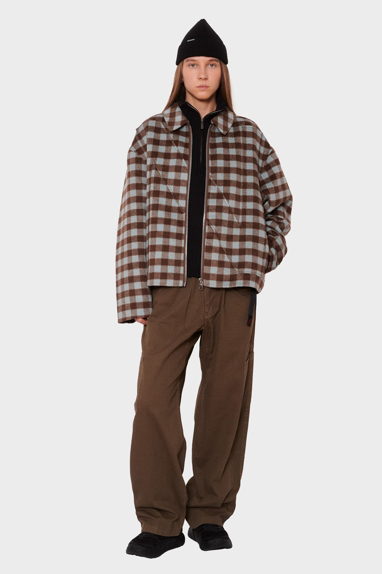 women#@Куртка WOOL CHECK OVERSHIRT коричнева