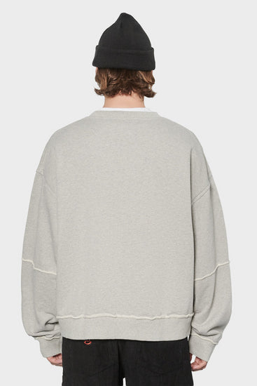 men#@Світшот PANELLED CREW NECK сірий