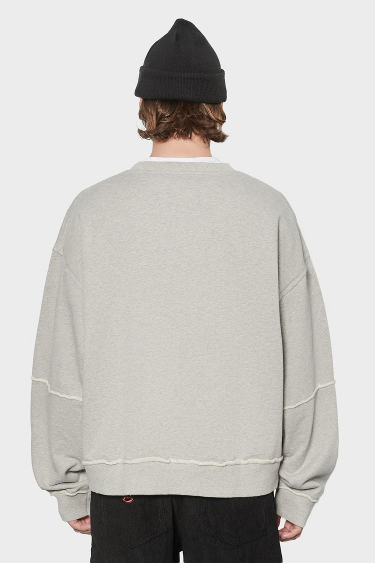men#@Світшот PANELLED CREW NECK сірий
