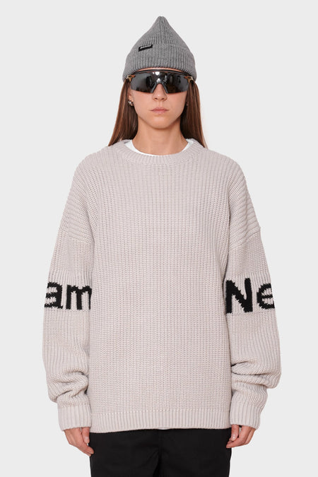 women#@Светр NAME CREW KNIT сірий, купити онлайн в магазині.