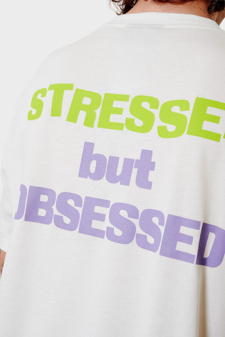 Футболка STRESSED BUT OBSESSED біла