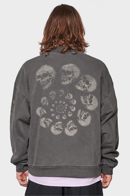 men#@Кофта SKULL SPIRAL QUARTER ZIP чорна