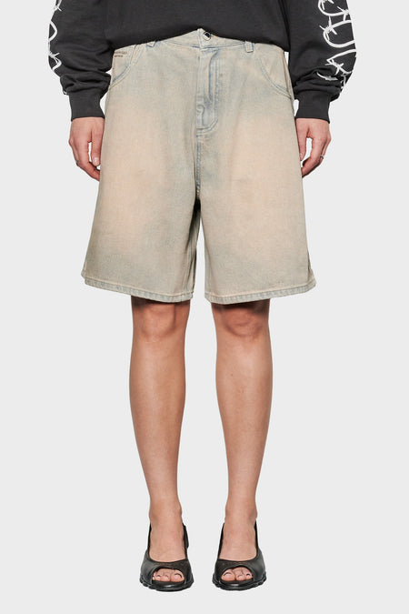 women#@Джинсові шорти DENIM SHORTS бежеві