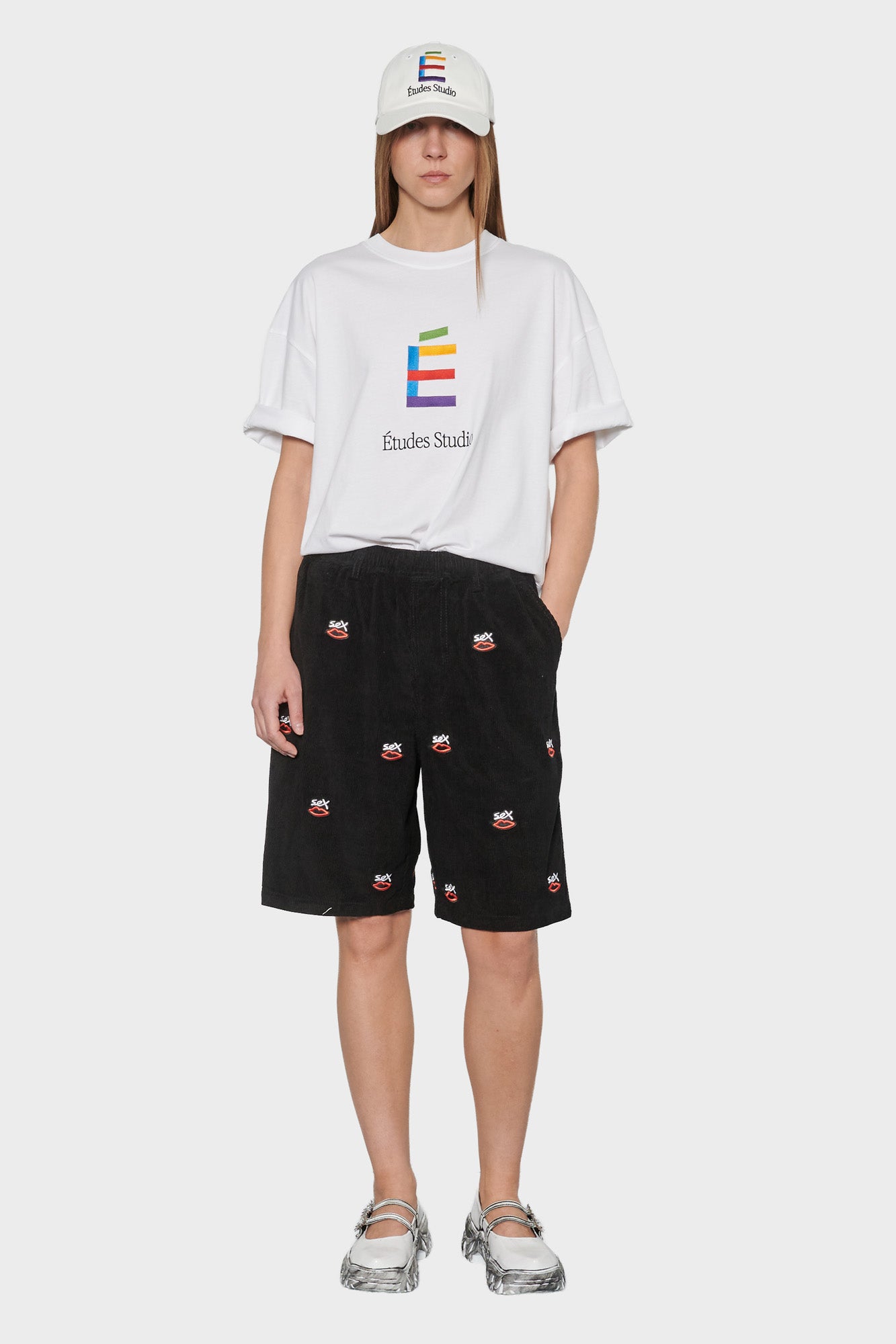 

women#@Шорти SEX LOGO EMBROIDERED чорні
