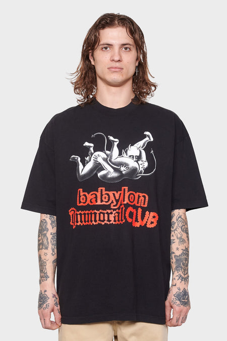 men#@Футболка IMMORAL CLUB чорна, купити онлайн в магазині.