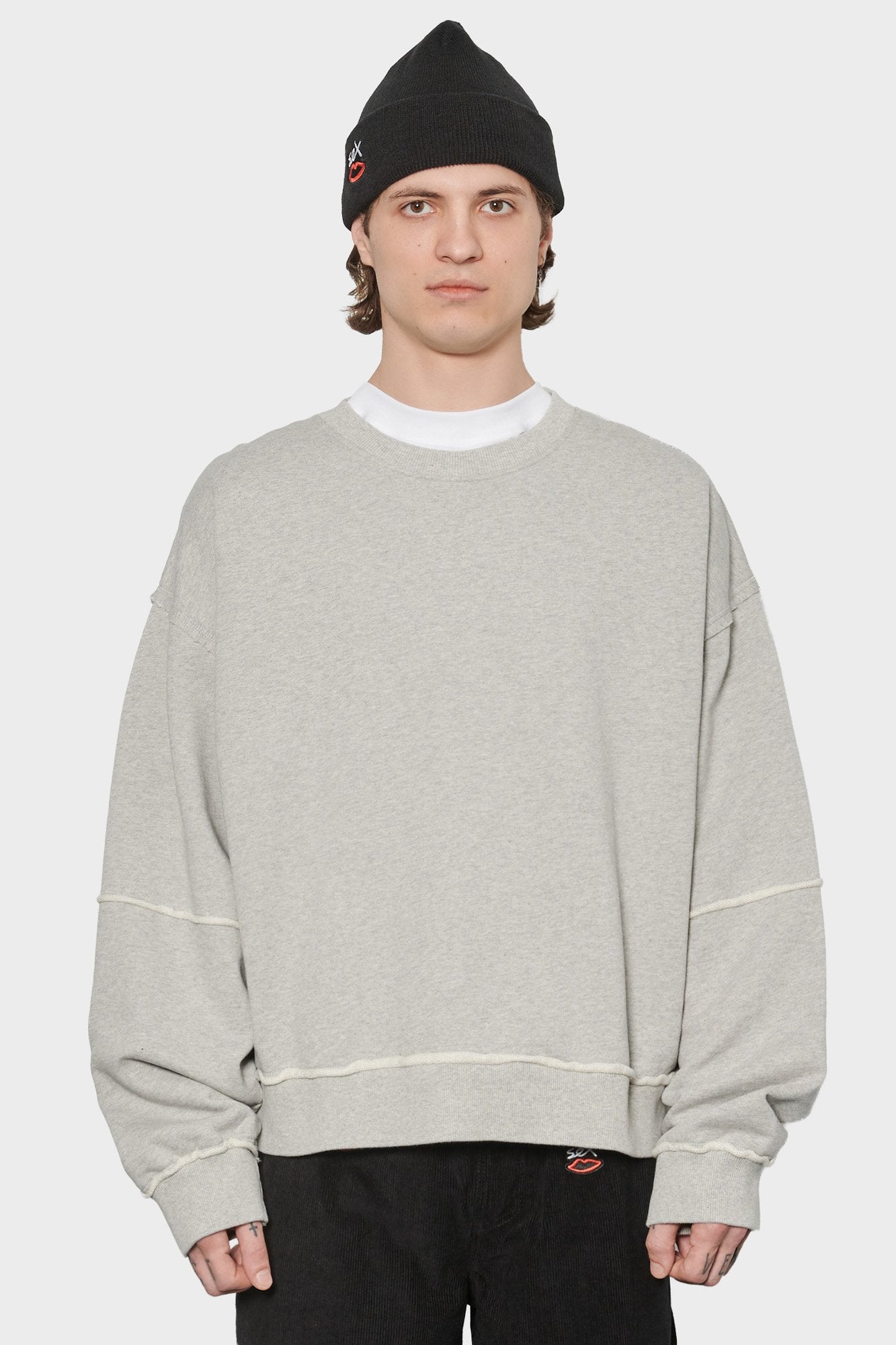 

men#@Світшот PANELLED CREW NECK сірий
