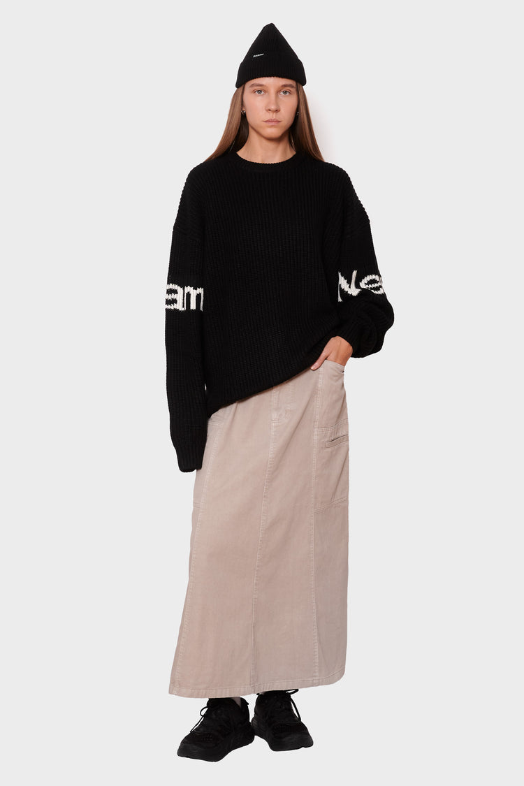 women#@Светр NAME CREW KNIT чорний