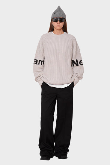 women#@Светр NAME CREW KNIT сірий