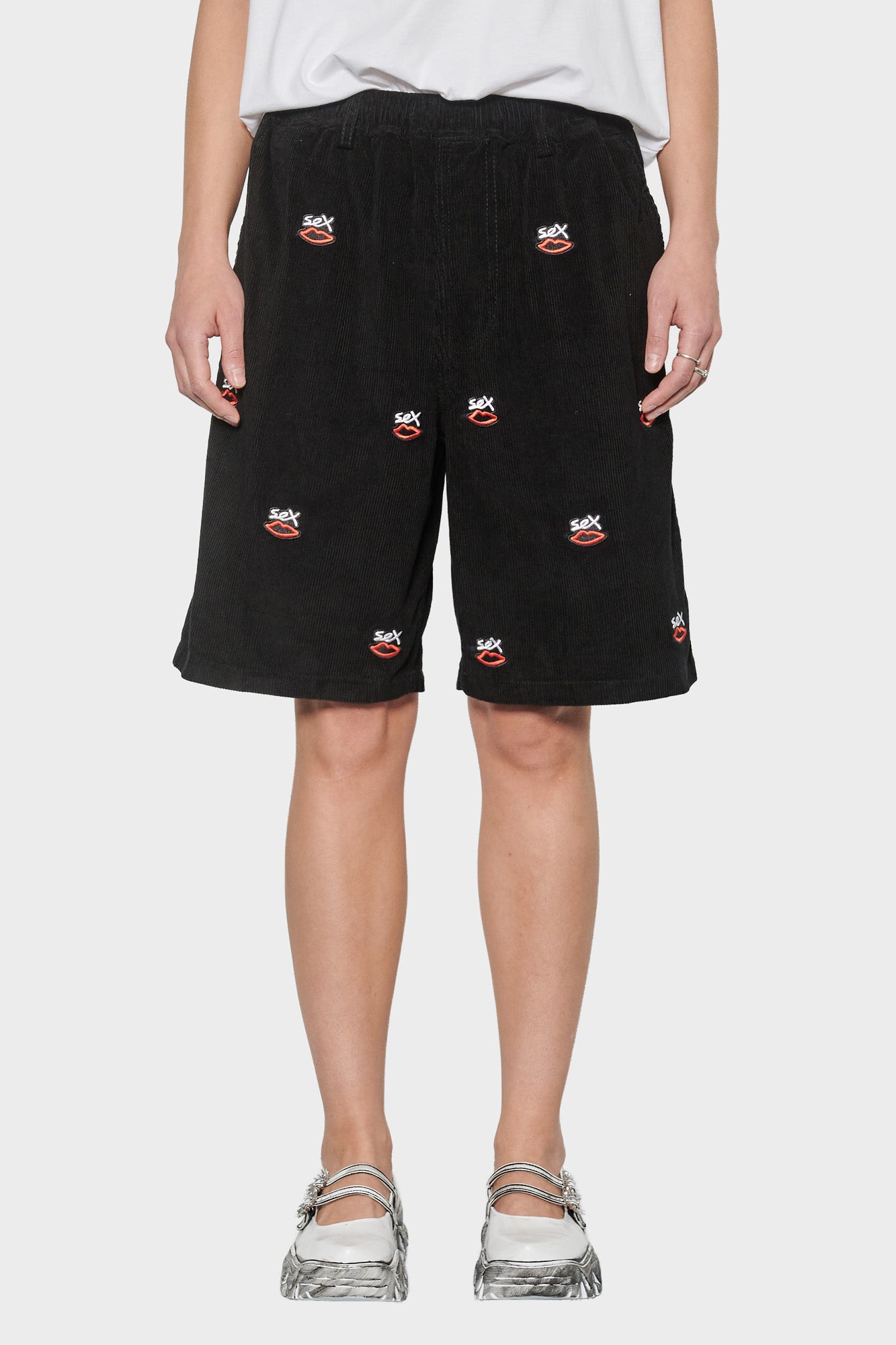 

women#@Шорти SEX LOGO EMBROIDERED чорні
