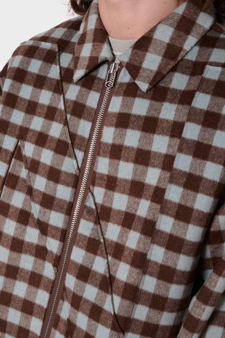 Куртка WOOL CHECK OVERSHIRT коричнева