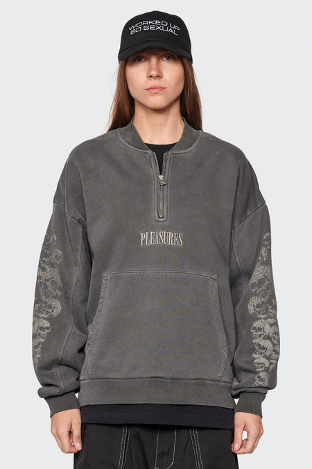 women#@Кофта SKULL SPIRAL QUARTER ZIP чорна