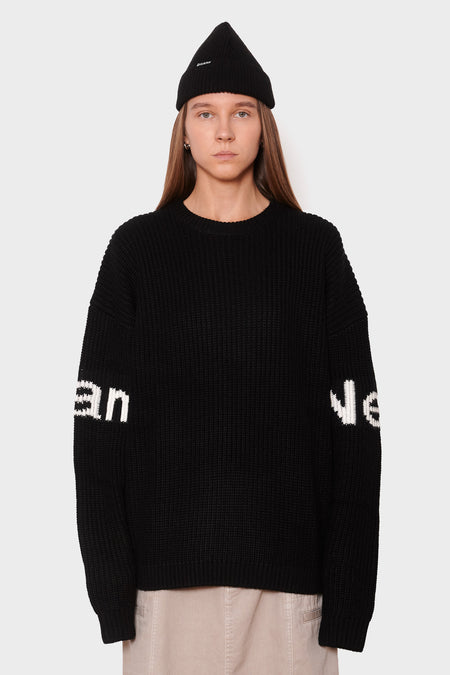 women#@Светр NAME CREW KNIT чорний, купити онлайн в магазині.