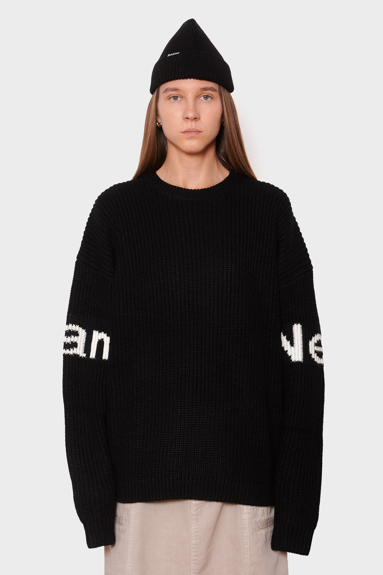 women#@Светр NAME CREW KNIT чорний