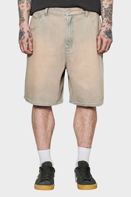 men#@Джинсові шорти DENIM SHORTS бежеві