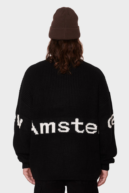 men#@Светр NAME CREW KNIT чорний, купити онлайн в магазині.