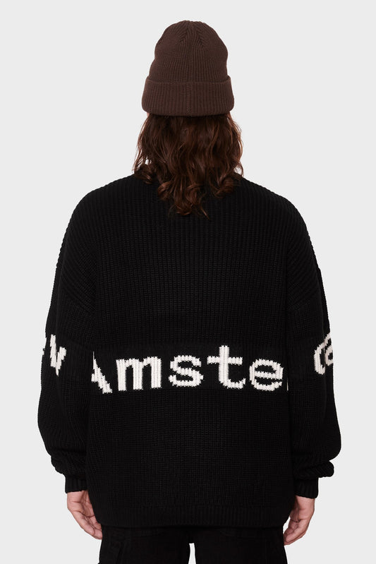 men#@Светр NAME CREW KNIT чорний, купити онлайн в магазині.