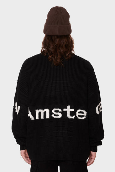 men#@Светр NAME CREW KNIT чорний