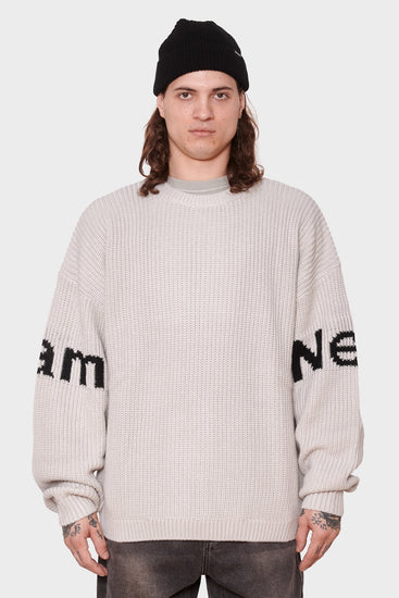 men#@Светр NAME CREW KNIT сірий