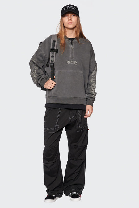 women#@Кофта SKULL SPIRAL QUARTER ZIP чорна