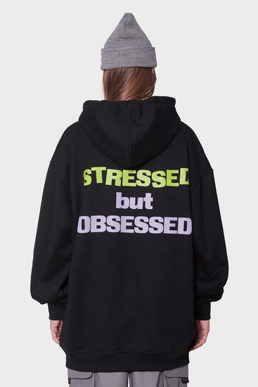 women#@Худі STRESSED BUT OBSESSED чорний