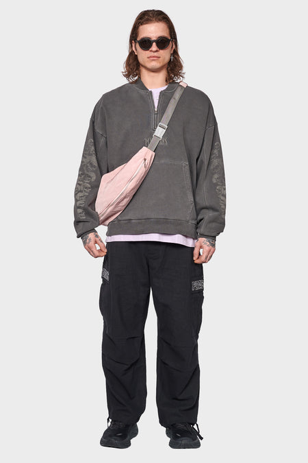 men#@Кофта SKULL SPIRAL QUARTER ZIP чорна