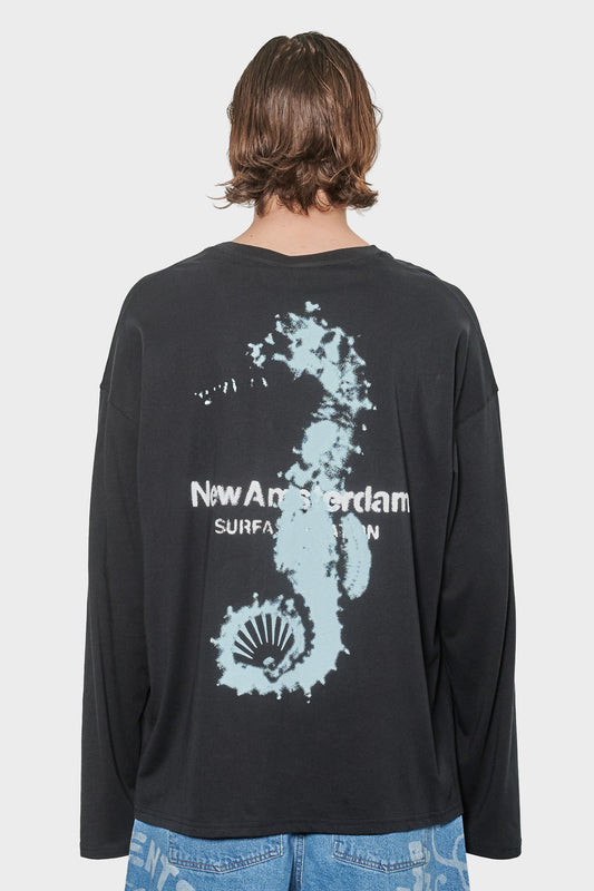 men#@Лонгслів SEAHORSE чорний